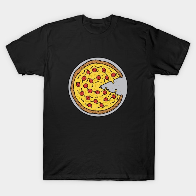 Pacman Pizza T-Shirt by alexcutter